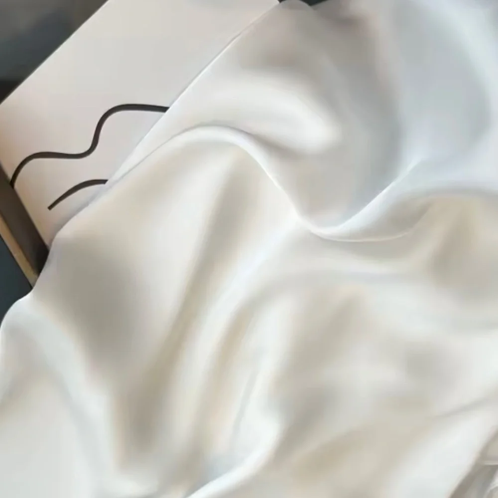 Luxury silk scarf white 100%